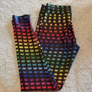 Blackmilk Rainbow space invaders Leggings size M limited
